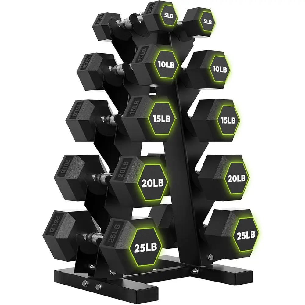 Home Gym Options - Dumbbell Hexagonal dengan Rak A-E, Pilihan