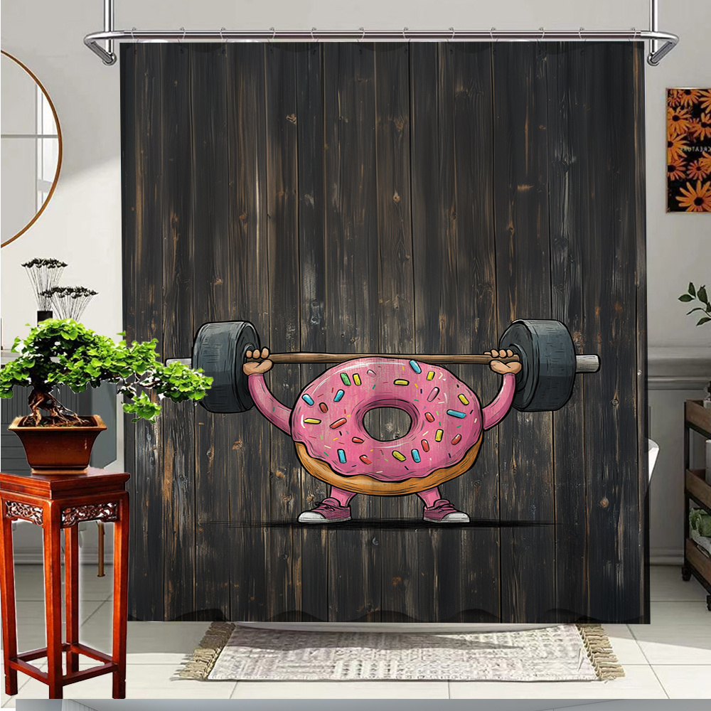 Home Gym Kids - Tirai Kamar Mandi Motif Donat Angkat