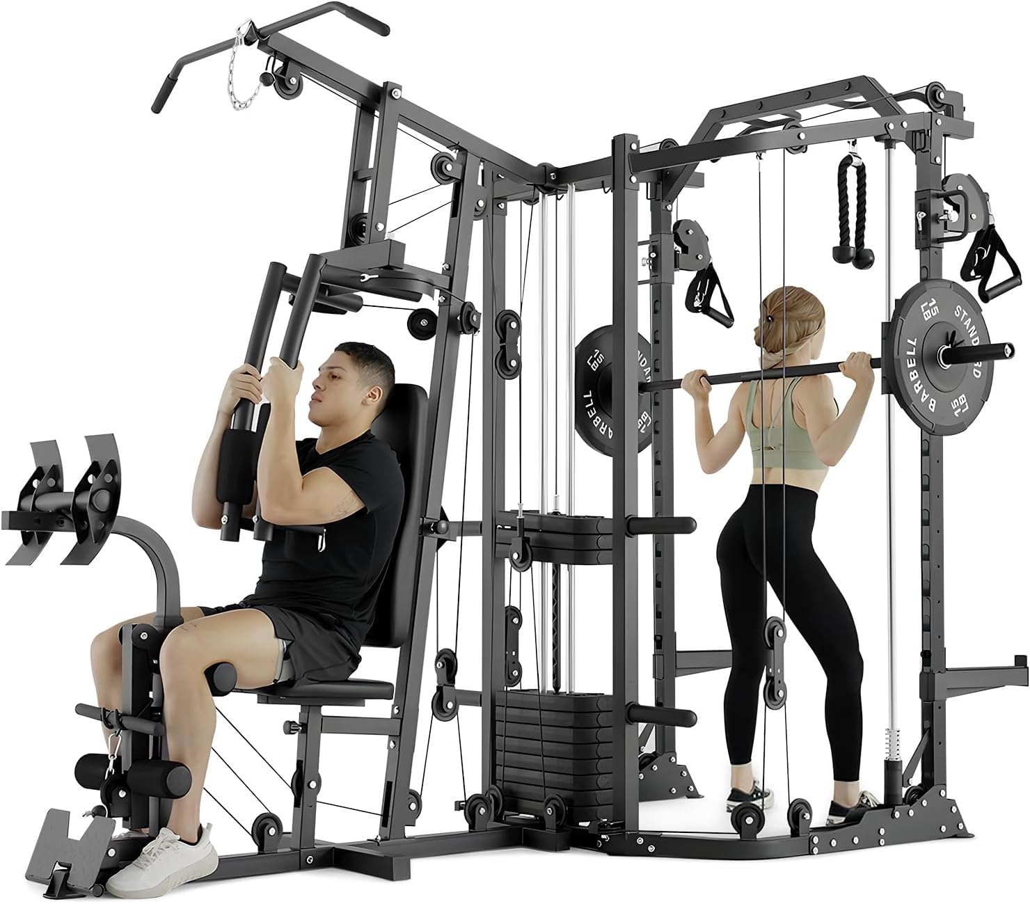 Home Gym One Machine - Mesin SmithΔ Dual-Station, Stasiun Latihan Gym