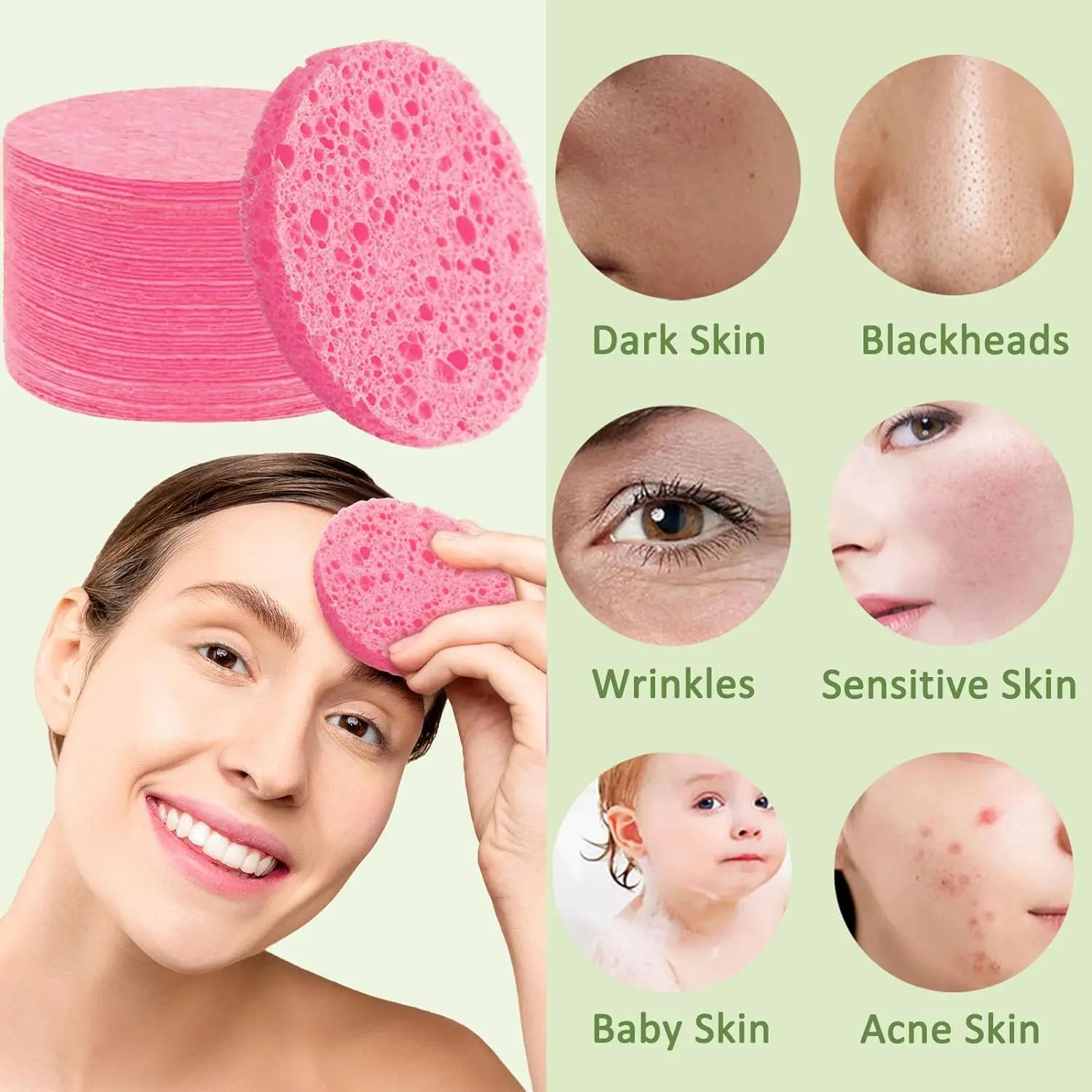50-100PCS Set Spons Cuci Muka  - Home Gym Routine ulasan dan harga