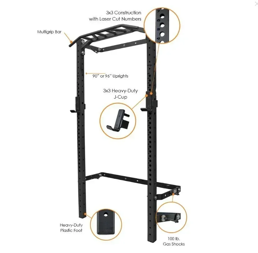 Rak Squat Lipat Dinding untuk  - Home Gym Folding Rack ulasan dan harga