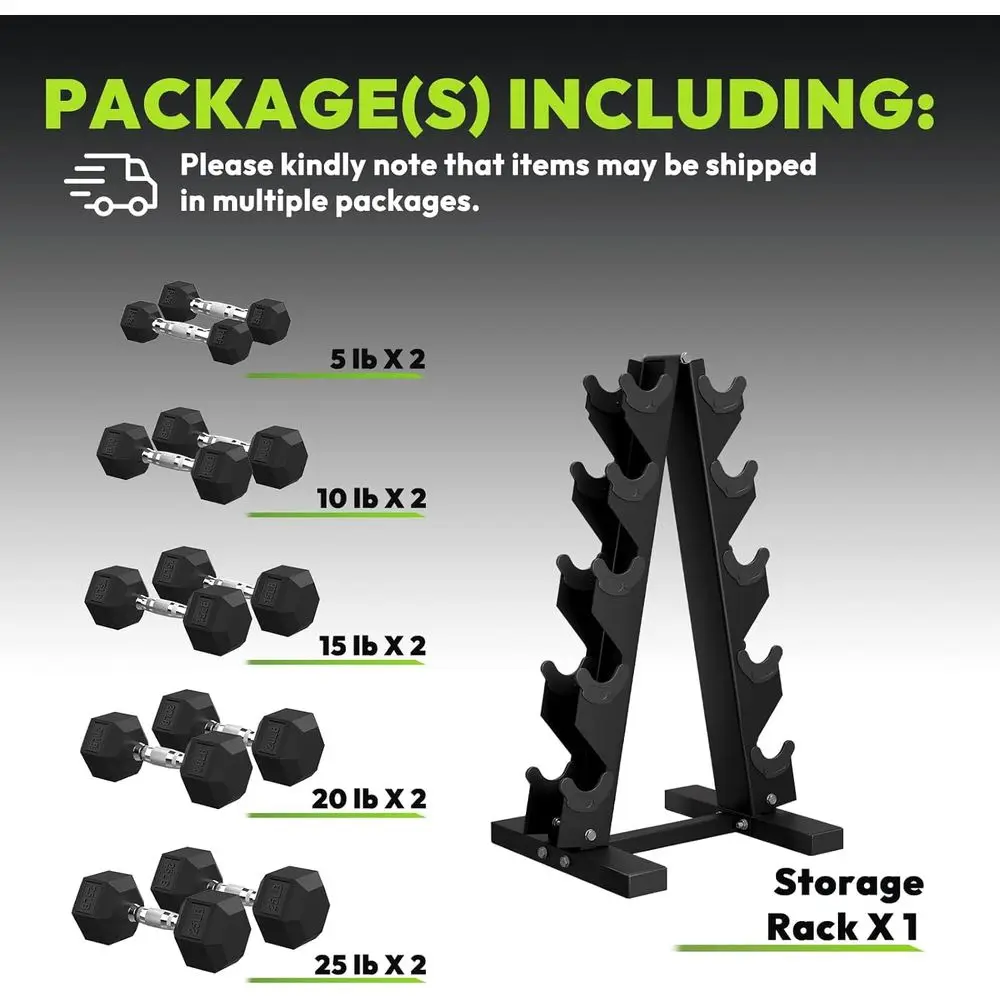 Dumbbell Hexagonal dengan Rak  - Home Gym Options ulasan dan harga