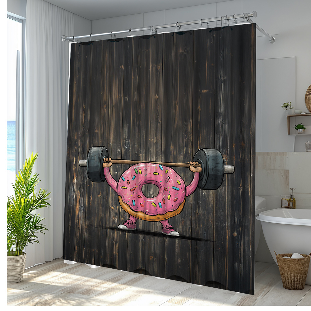 Tirai Kamar Mandi Motif Donat  - Home Gym Kids ulasan dan harga