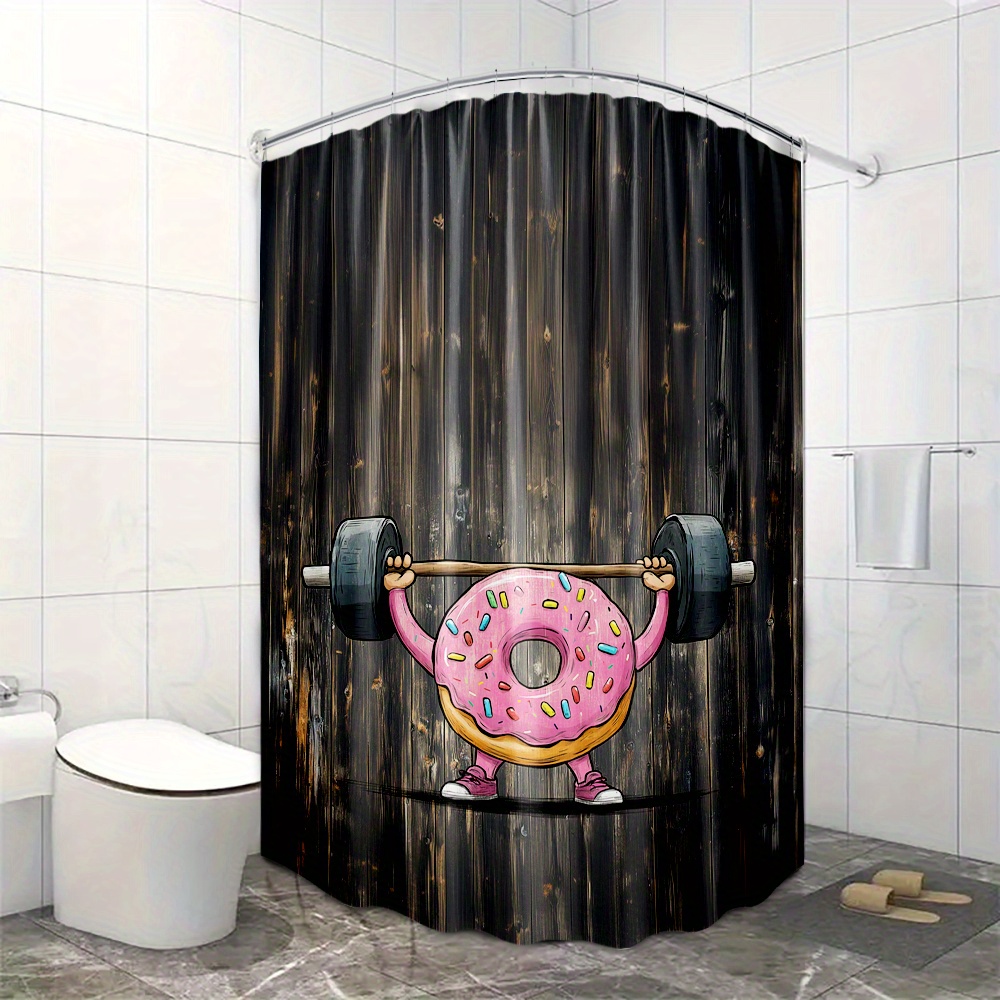 Tirai Kamar Mandi Motif Donat  - Home Gym Kids ulasan dan harga